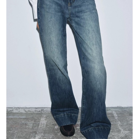 Zara Blue Flare & Wide Leg Jeans - Picture 4 of 7